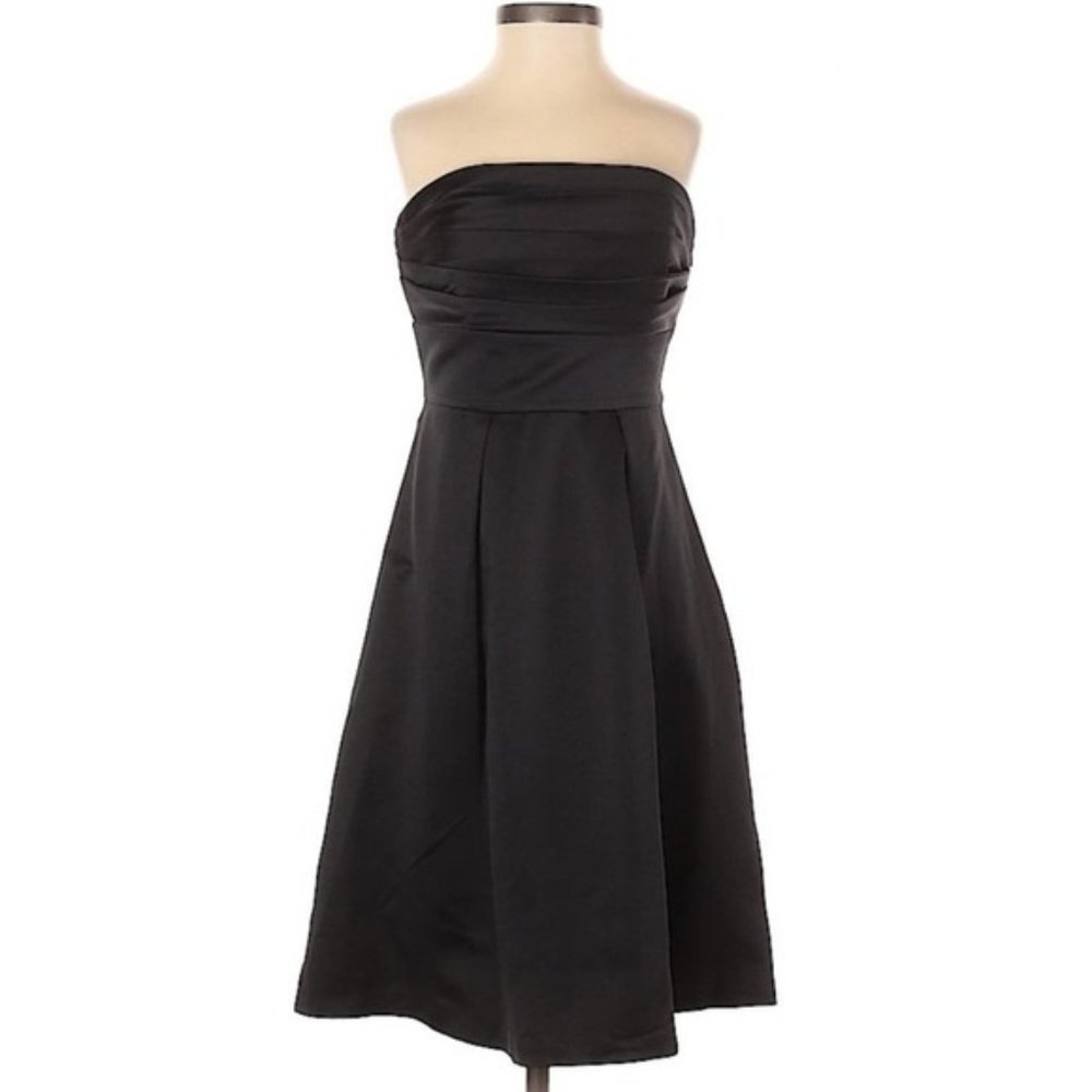 White House Black Market Black Strapless Cocktail Dress LBD Party NWOT